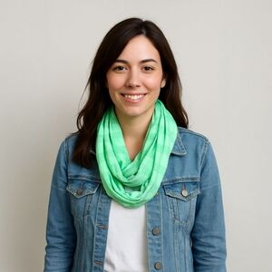 Mint Green Polyester Infinity Scarf